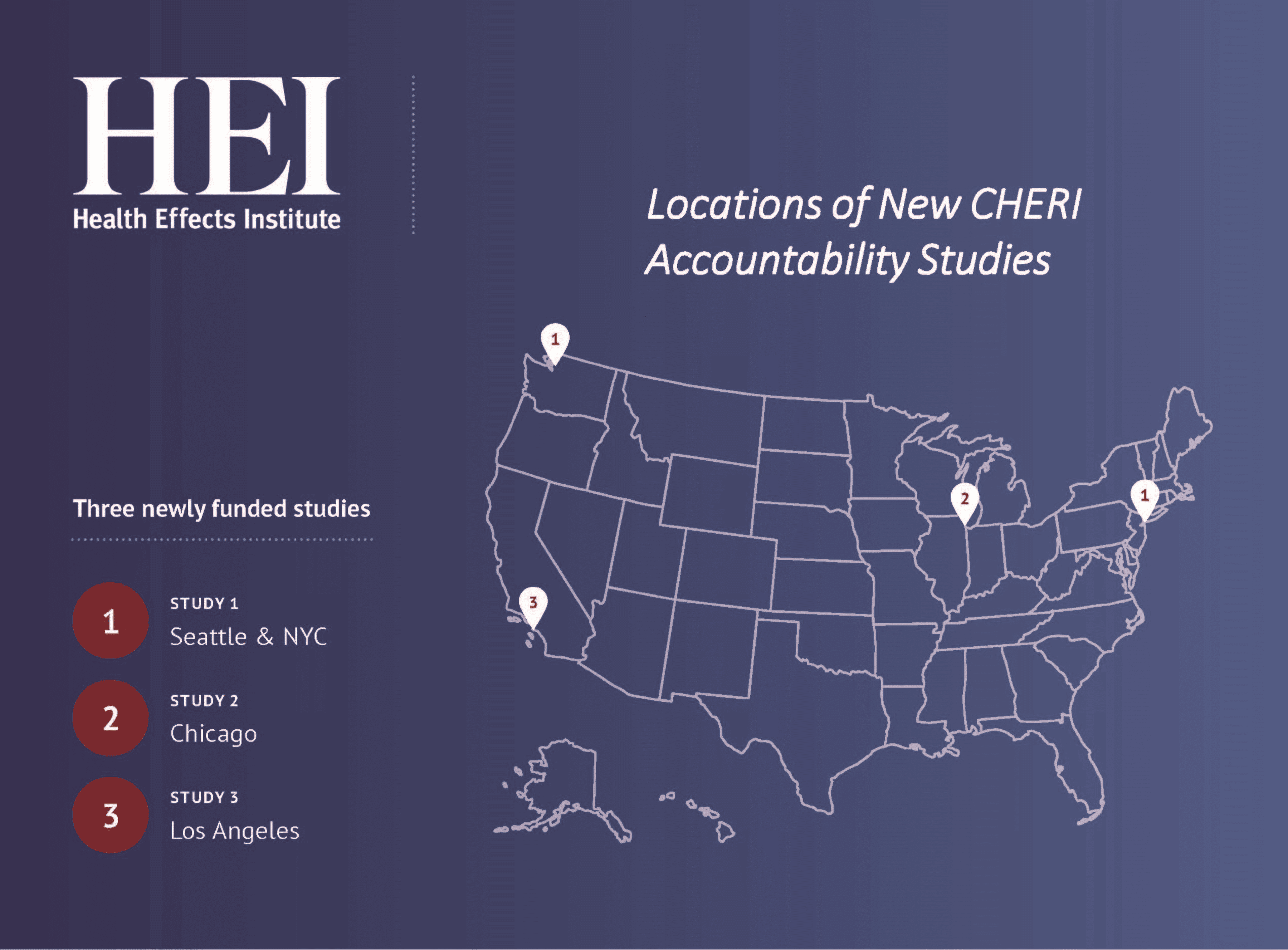 US map showing locations of CHERI studies